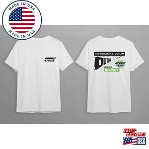 Retro Ateez The World Ep2 Tshirt Outlaw Shirt Kpop T-Shirt Classic 2 Sided